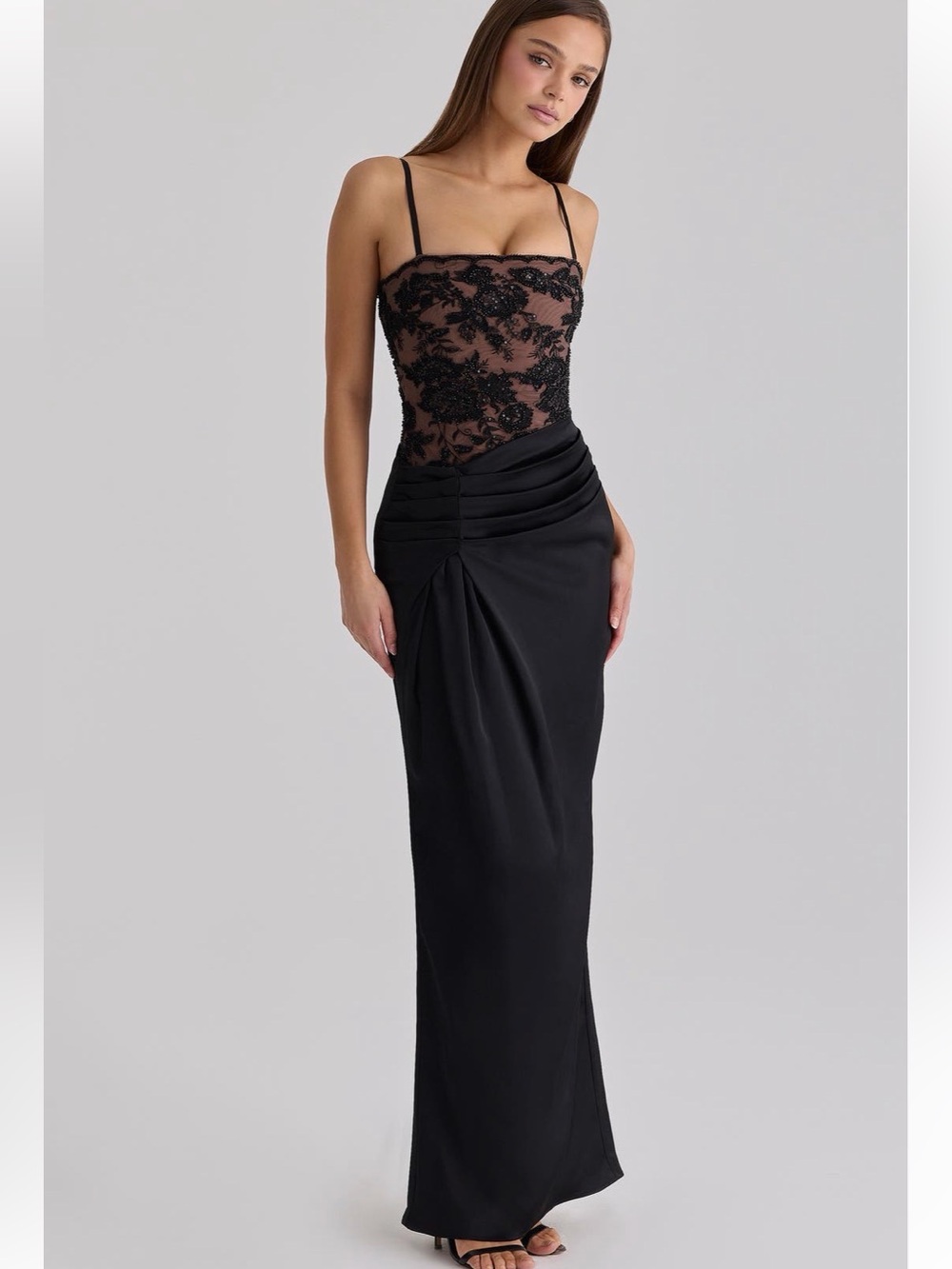 House Of CB Eliette Lace & Satin Maxi Dress